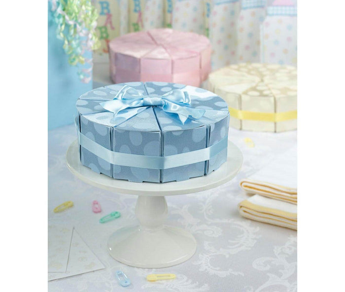 10 Blue Cake Slice Boxes