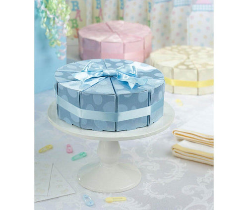 10 Blue Cake Slice Boxes