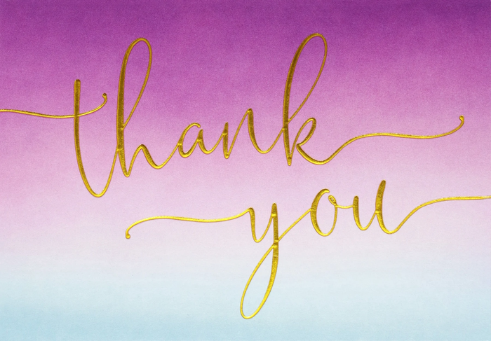 14 ct. Amethyst Thank You Notes