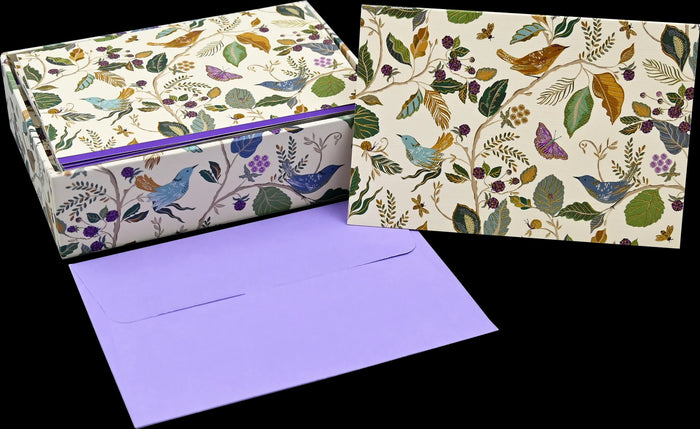 14 ct. Note Cards - Birds & Berries Note Cards