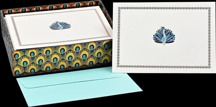 14 ct. Note Cards - Peacock Note Cards