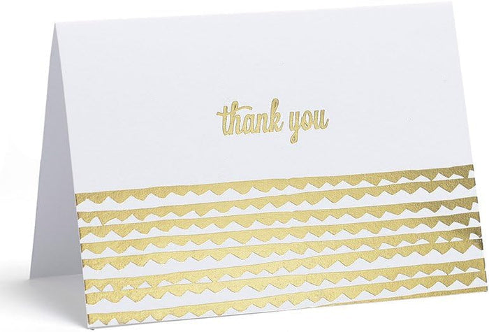 16 ct. Correspondence Set - Gold Foil Thank You Cards and Note Cards