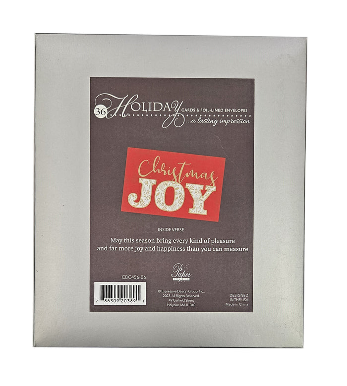 36ct - Value Pack Christmas Joy Holiday Cards