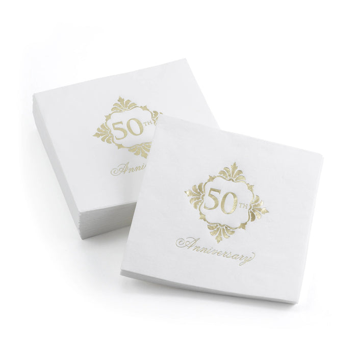 50th Anniversary Beverage Napkins - 50 count