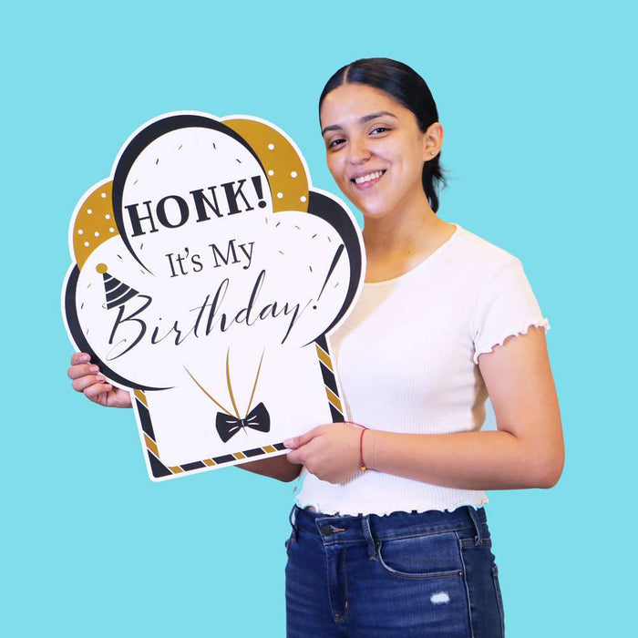 8 ct. Black & Gold Birthday Yard Signs