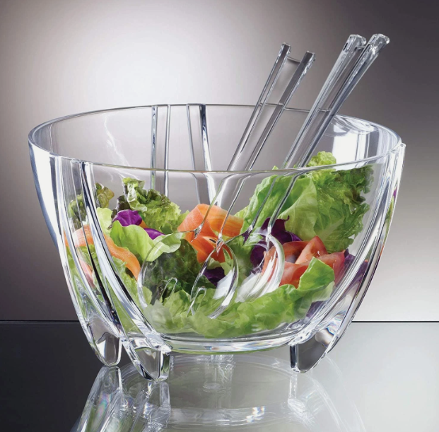 Acrylic Salad Bowl and Servers