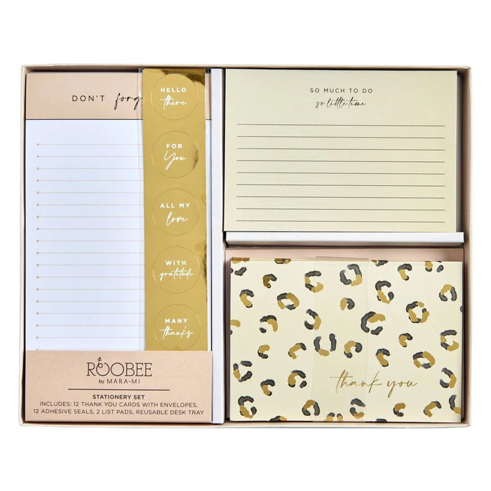 Animal Print Desk Tray Stationery Set