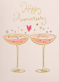 Anniversary Greeting Card - Two Champagne Glasses
