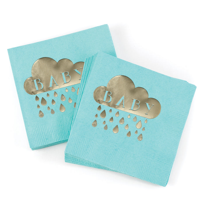 Aqua Baby Shower Napkins - 50 count