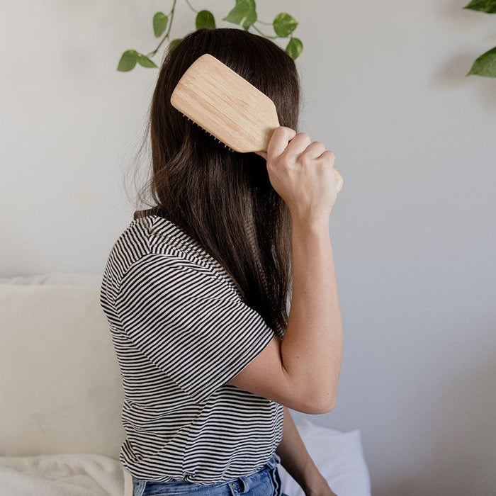 ZWS Essentials Bamboo Hairbrush - Zero Waste Hair Brush, Plastic Free, 100% Bamboo, Compostable