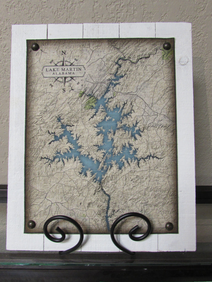 BF Lake Martin Map Sign, Sm