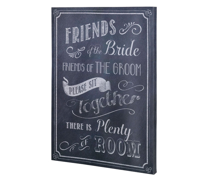 Black & White Please Be Seated Canvas Wedding Sign