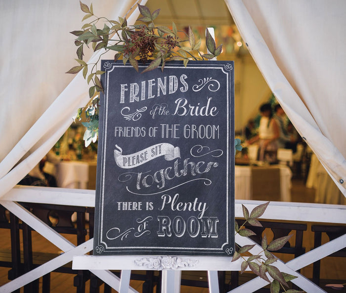 Black & White Please Be Seated Canvas Wedding Sign