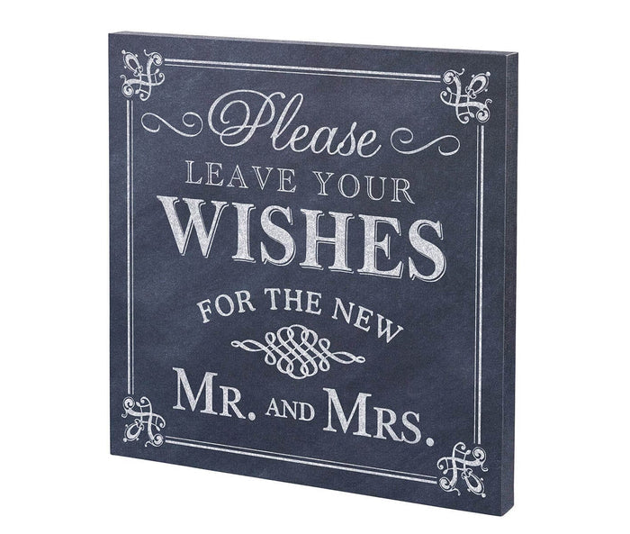 Black & White Wedding Wishes Wedding Sign