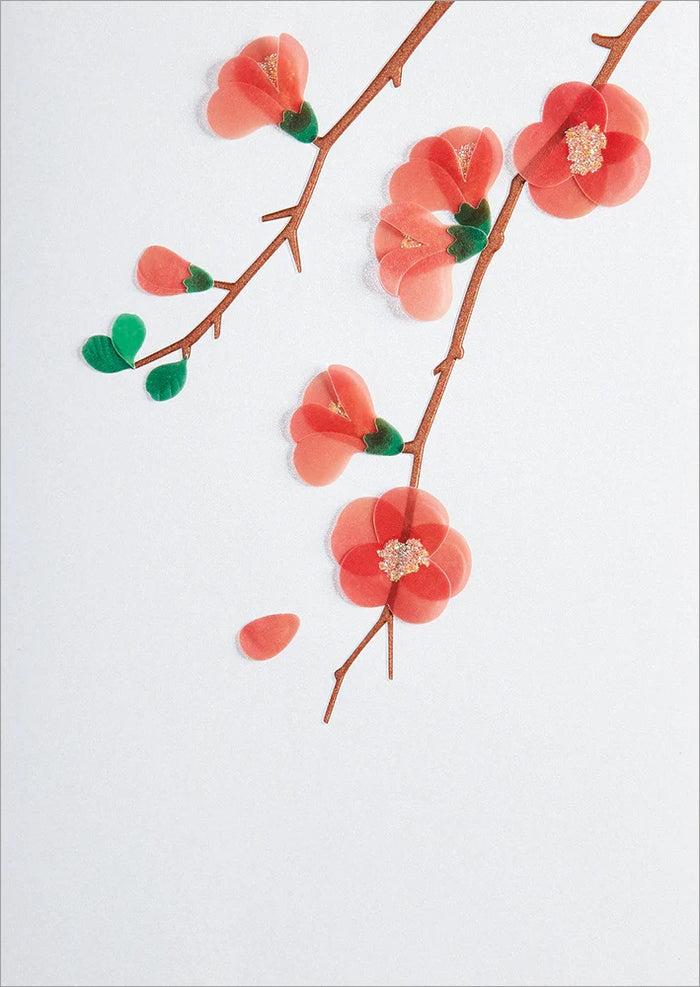 Blank Inside Greeting Card - Blossoming Branches