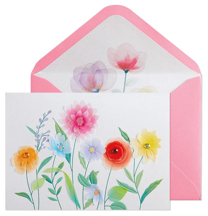 Blank Inside Greeting Card - Growing Flowers