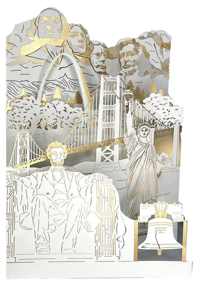 Blank Inside Greeting Card  - Laser Cut American Monuments