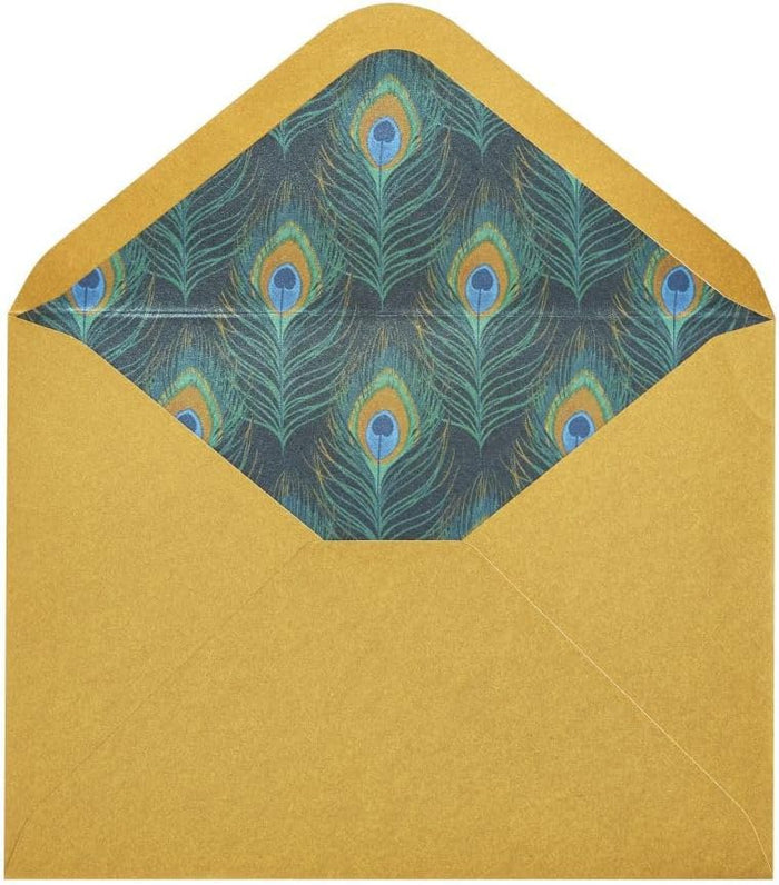 Blank Inside Greeting Card - Peacock Mosaic