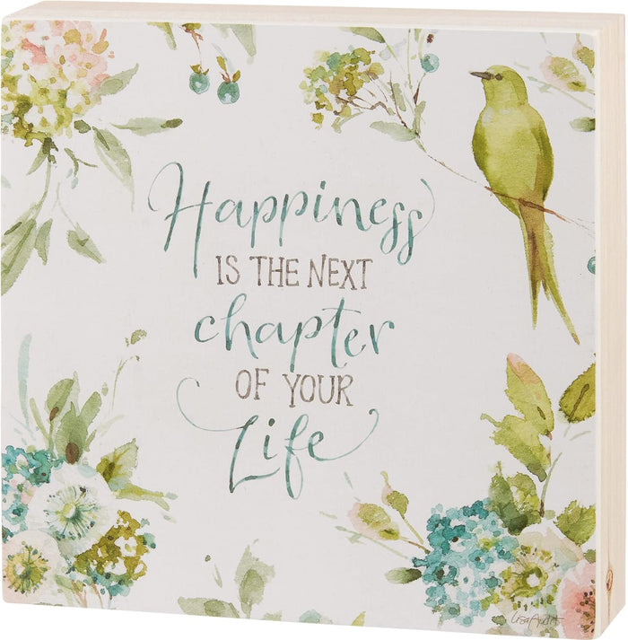 Block Sign - Happiness is the Next Chapter