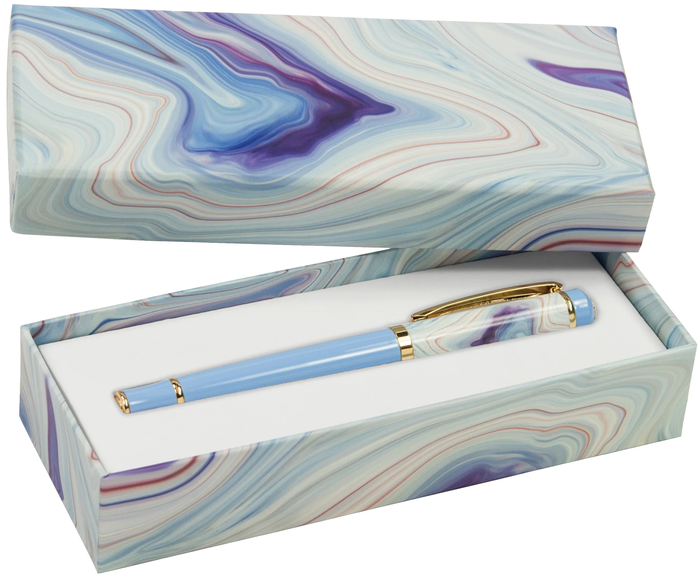 Blue Agate Roller Ball Pen with Gift Box