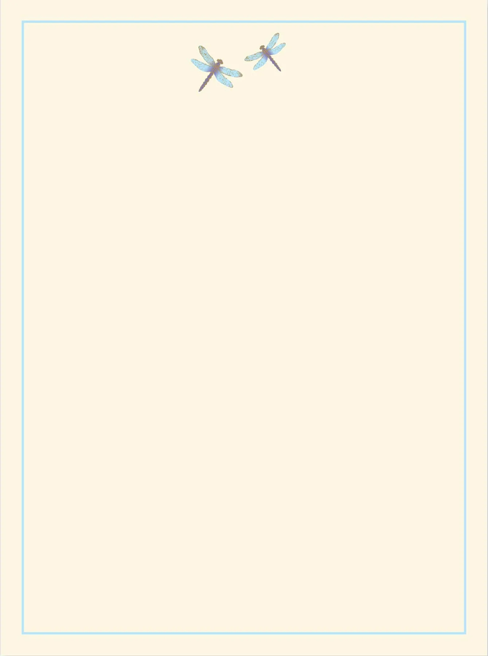 Blue Dragonfly Stationery Set