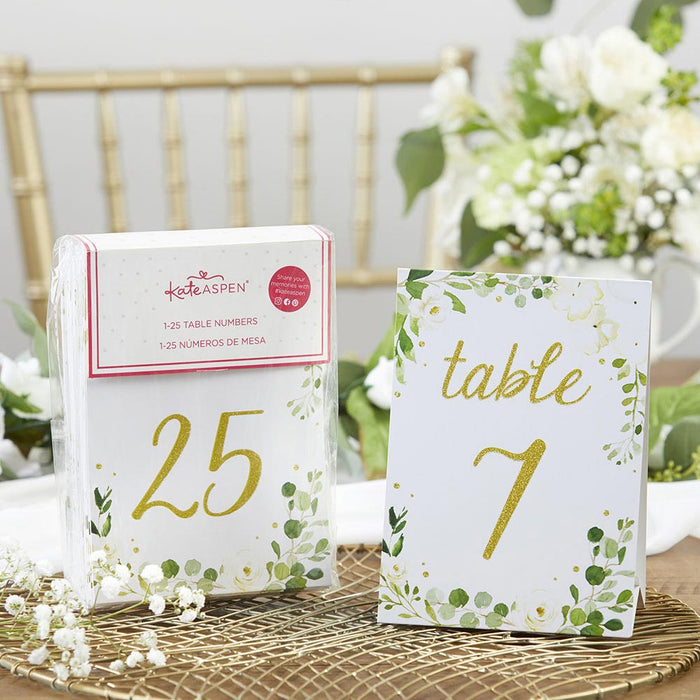 Botanical Garden Table Numbers (Numbers 1-25)