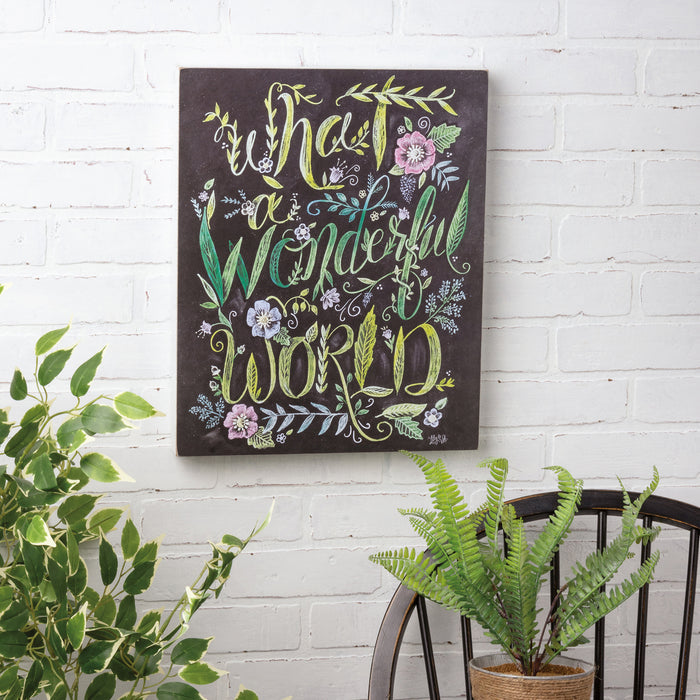 Box Chalk Sign - What A Wonderful World