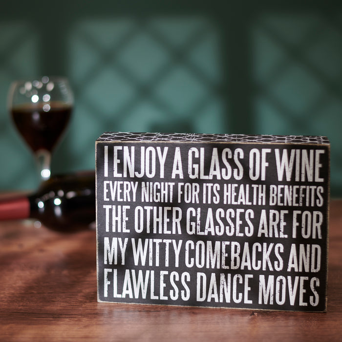 Box Sign - Glass Of Wine