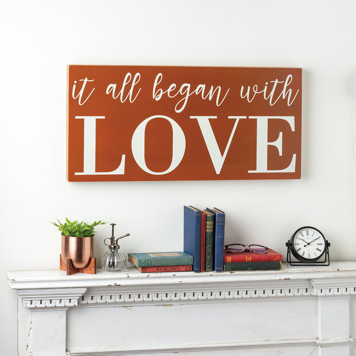 Box Sign - It All Began With Love