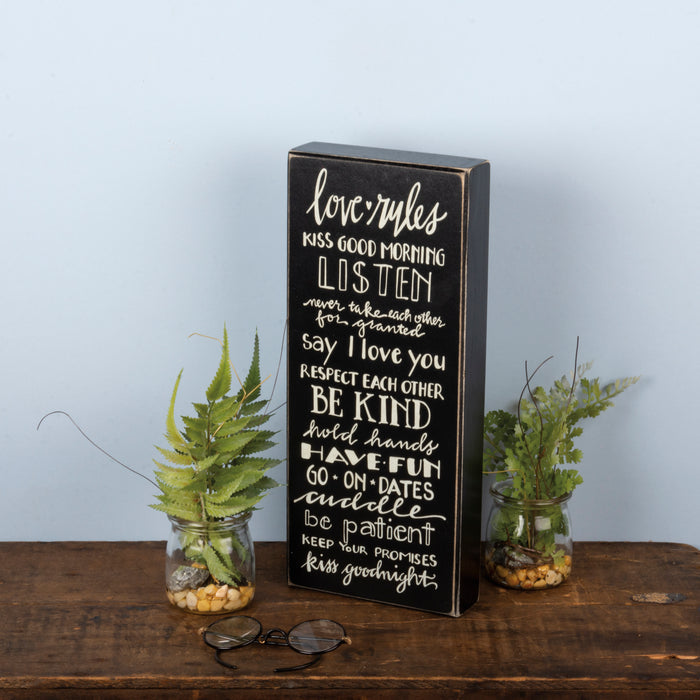 Box Sign - Love Rules