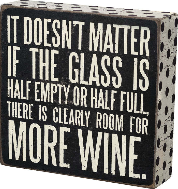 Box Sign - More Wine