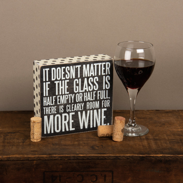 Box Sign - More Wine