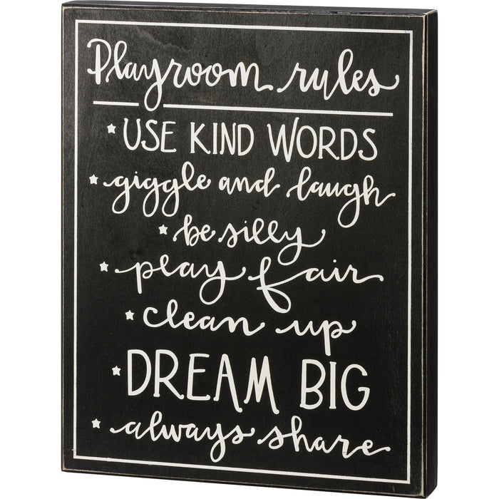 Box Sign - Playroom Rules