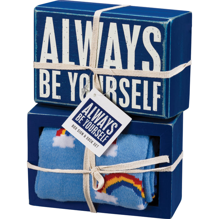 Box Sign and Sock Set - Always Be Yourself