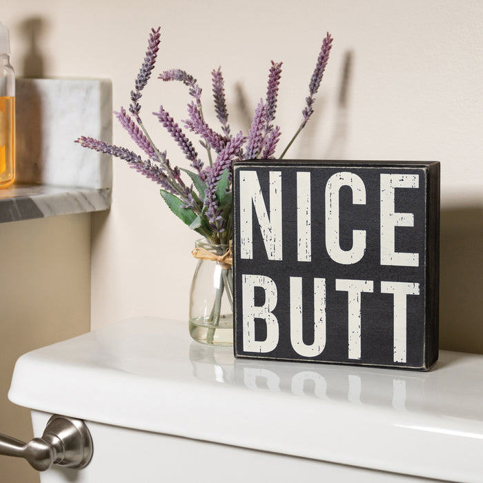 Box Sign for Bathroom - Nice Bum