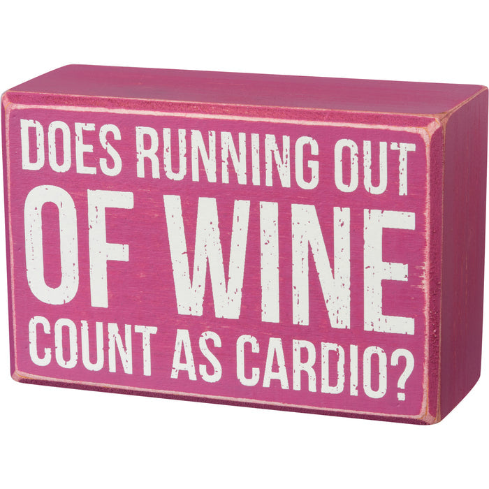 Box Sign & Sock Set - Running Out Of Wine