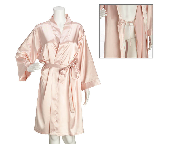 Bridesmaid Satin Robe - Blush - Large/Extra Large