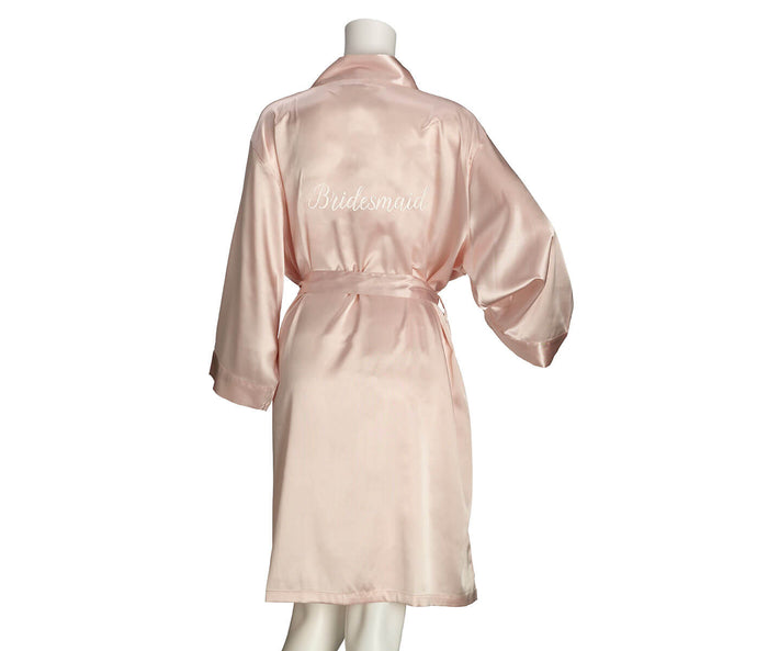 Bridesmaid Satin Robe - Blush - Small/Medium