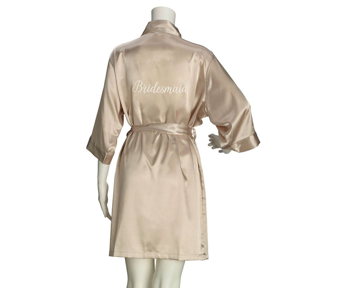 Bridesmaid Satin Robe -Champagne - Large/X-Large