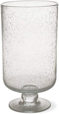 Bubble Glass Footed Hurricane, Medium