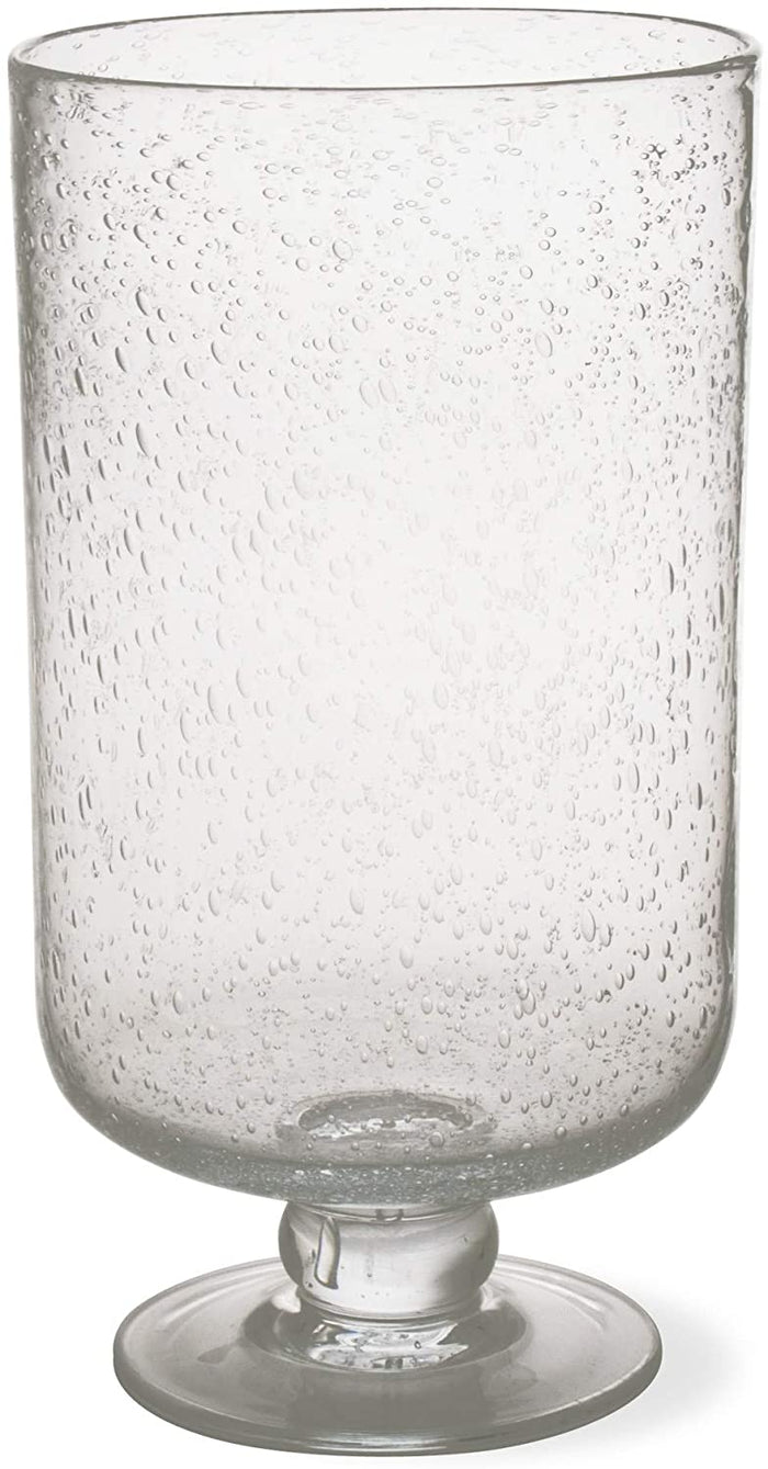 Bubble Glass Footed Hurricane, Medium