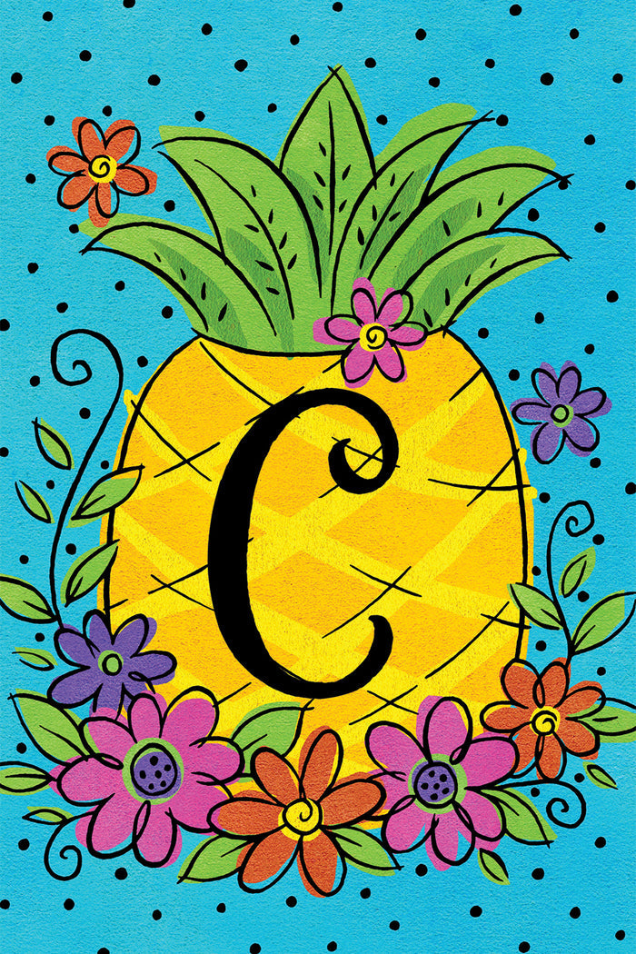CD Pineapple Flowers Mini Flag C