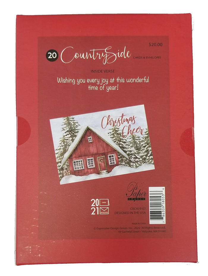 Christmas Cabin - Country Christmas Boxed Card Set -  20ct