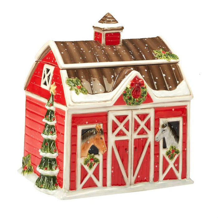 Christmas on the Farm Cookie Jar