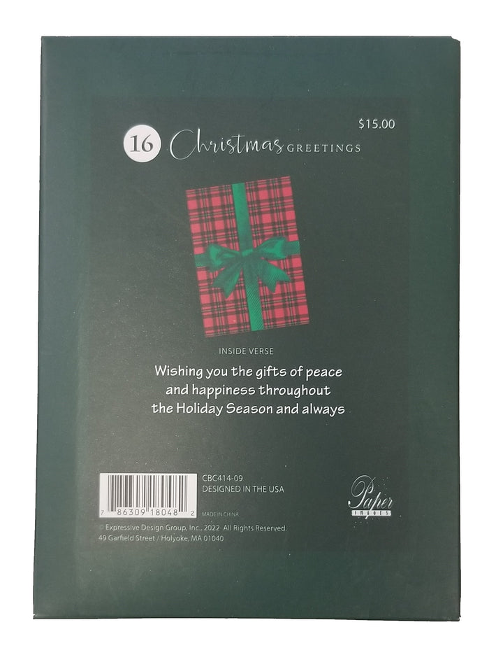 Christmas Plaid - Premium Boxed Holiday Cards - 16ct.