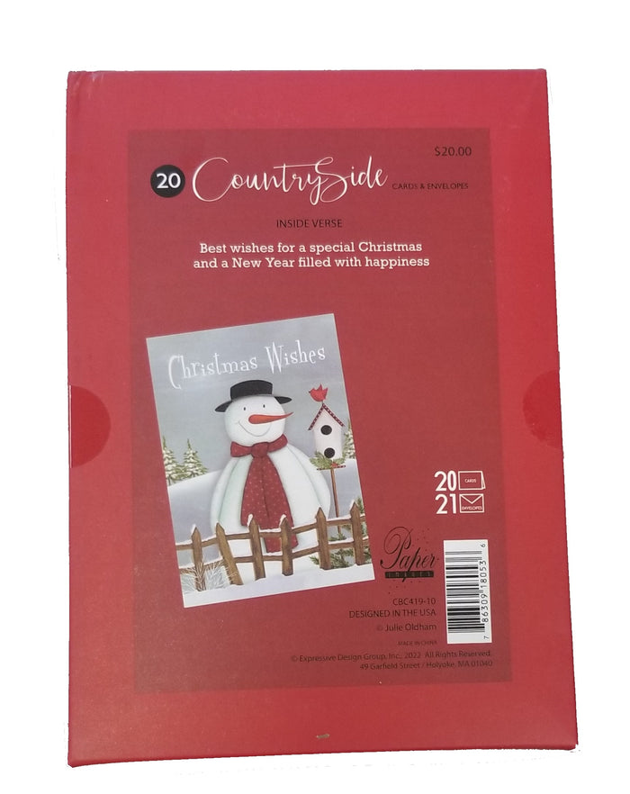 Christmas Wishes - Country Christmas Boxed Card Set -  20ct