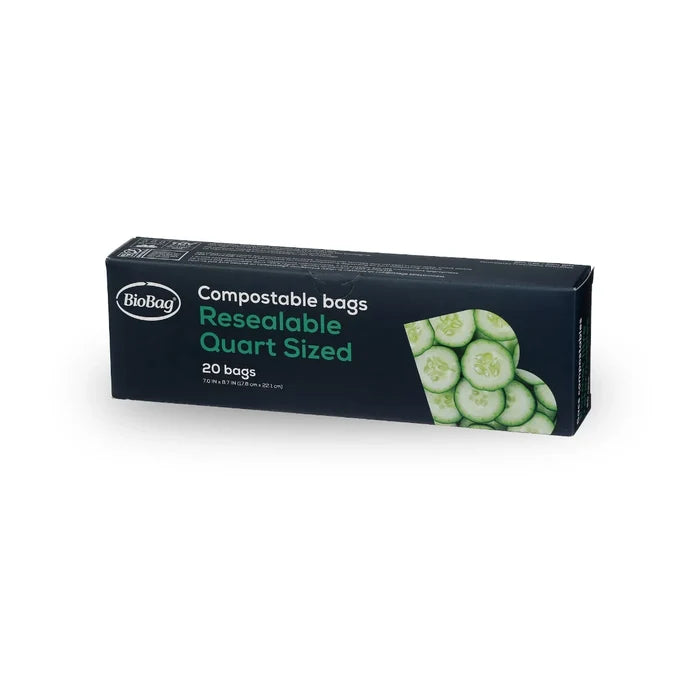 Compostable & Resealable Food Storage Bags - 20pk