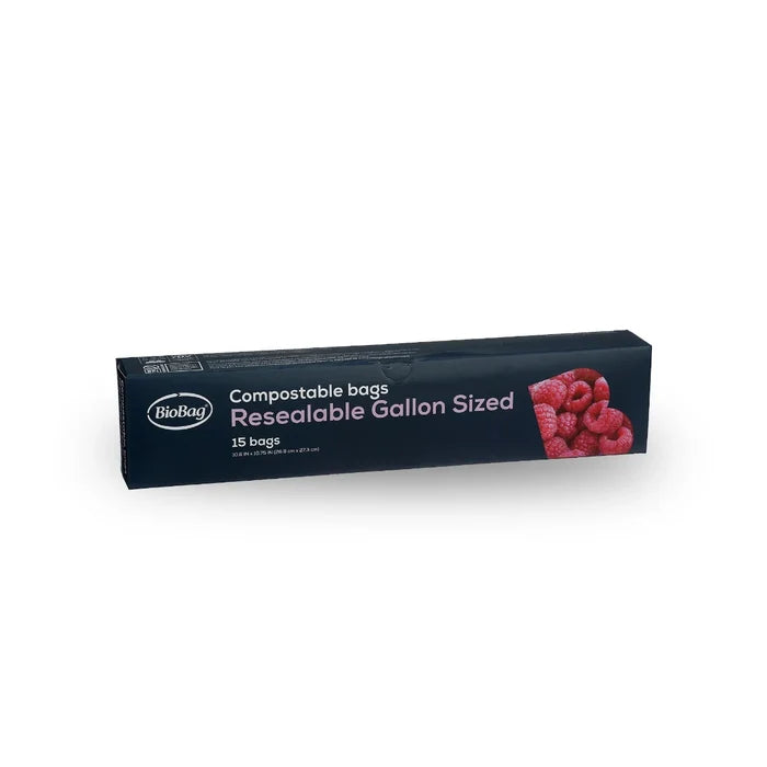 Compostable & Resealable Gallon-Size Bags - 15pk