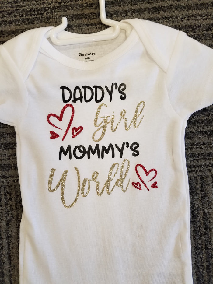 Daddy's Girl Mommy's World Onesie
