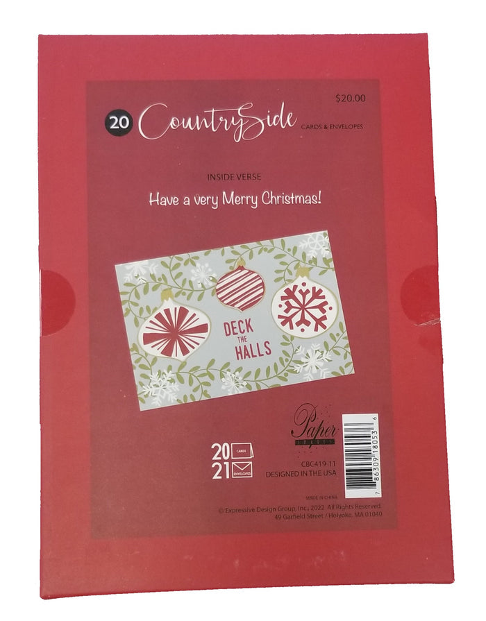 Deck the Halls - Country Christmas Boxed Card Set -  20ct